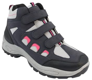 Chums Ladies Wide EE Fit Walking Demi Boot with Touch Fastening & Cushioned Ankle Support Navy 8