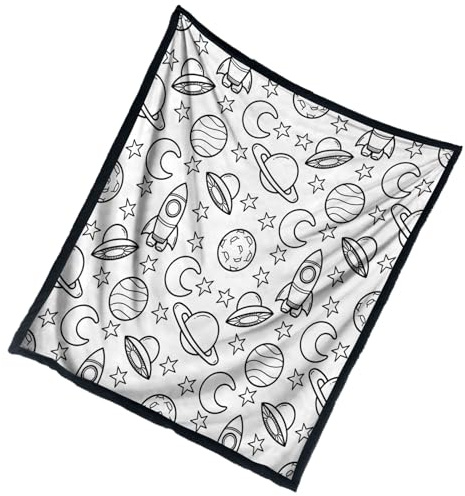 Coperta da colorare fai da te, lavabile, creativa e confortevole, decorazione per la casa, 150 x 127 cm, coperta da colorare per bambini e adulti, per San, attività in famiglia, vacanze