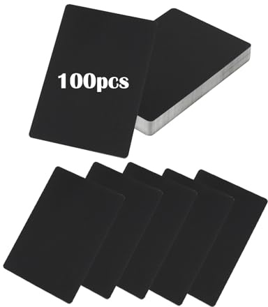 Tarjetas de visita en blanco, 100 unidades de tarjetas de metal de 8,6 x 5,4 cm, aleación de aluminio, grosor de 0,21 mm, tarjetas de visita metálicas, material láser, tarjeta de visita grabada con