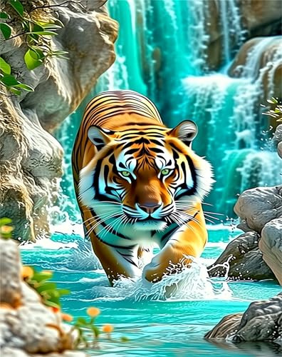 Generisch Diamond Painting Erwachsene,Tiger Diamant Painting Bilder,Tiere Diamants Painting Erwachsene Für Home Wand Decor,Frauen Geschenk (Tiger)