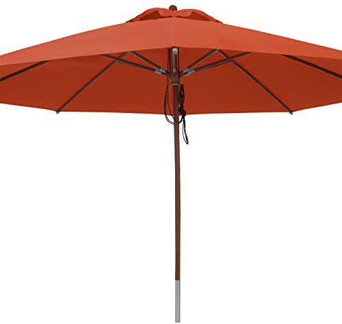 anndora® Sonnenschirm Marktschirm Gastronomie ø 4 m rund - mit Winddach Terracotta