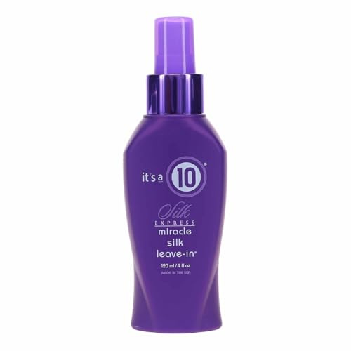 Leave In Conditioner Spray Damen mit Seidenprotein, It's a 10 Silk Express Miracle Silk Leave-In - Detangler Spray, Anti Frizz, Hitzeschutz & Glanz Pflege für alle Haartypen (120 ml)