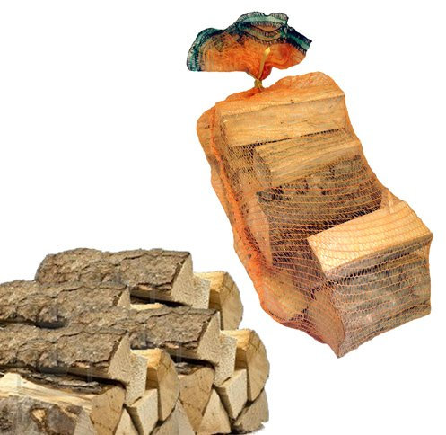 Sacco 15kg di legna da ardere 100% faggio in tronchetti per camino stufa 25 cm