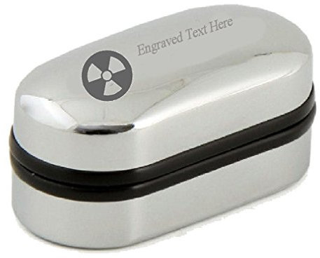 Radioactive Symbol Personalisierte Manschettenknöpfe mit Gravur Box ~ Valentinstag ~ Weihnachten ~ Hochzeit ~ Groom ~ Väter Tag ~ Artwork mit gratis Gravur Text