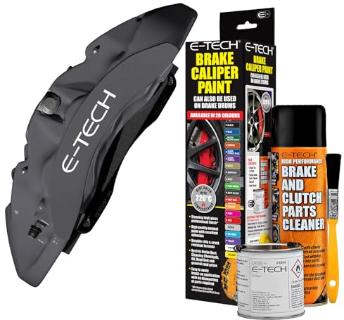 E-TECH Graphite Brake Caliper Paint - EBCP-GRA - Complete Kit Inc Paint/Cleaner & Brush