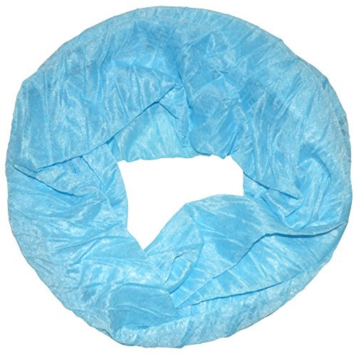 thb Richter Damen Loopschal Schlauchschal Rundschal Crinkle Crash unifarben einfarbig Leicht-gecrasht basic Frühling Sommer Uni Farben (Hellblau)