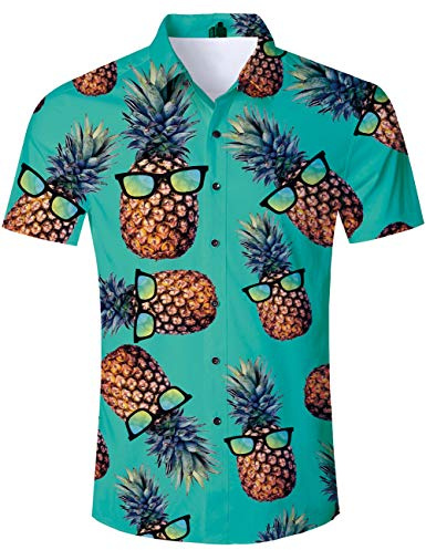 TUONROAD Hawaii-skjorta, män, 3D, funky, skjorta, herrskjorta, kortärmad, knäppning, fritidsskjorta, Hawaiiskjorta, M-XXL