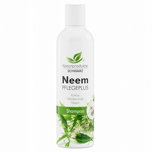 Naturprodukte Schwarz - Neem Pflegeplus Shampoo - Neemöl, Weidenrinden & Kokos Extrakt - Ohne Silikone, 250ml