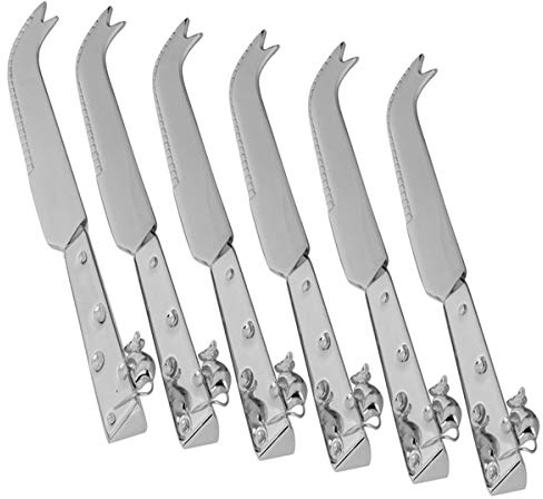 SILBERKANNE Käsemesser Set 6-teilig Versilbert – Maus & Käse Design – 15,5 cm – Anlaufgeschützt & Inkl. Geschenkbox