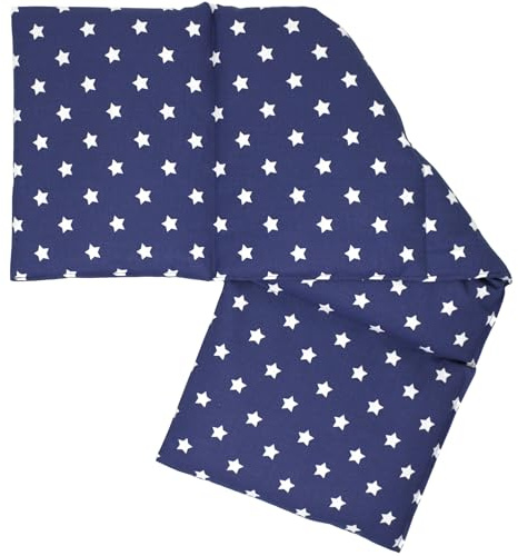4-Kammer Kirschkernkissen 20x60cm groß - 2in1 Wärmekissen & Kältekissen - Körnerkissen mit Kirschkerne, Sterne-blau