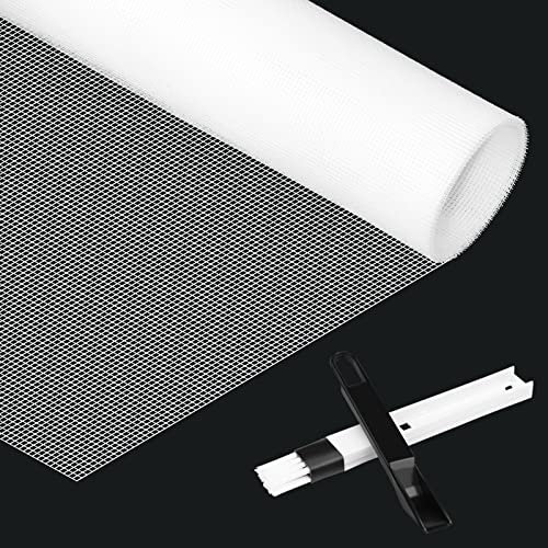 Fliegengitter Fenster DIY Insektenschutz Gaze Hochwertigem Glasfaser Gewebe 120 x 250cm Schutz Gegen Mücken Fliegennetz für Balkontür Wohnzimmer Türen mit Fensterputzbürste