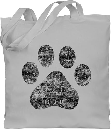Shirtracer - Baumwolltasche - Geschenk für Hundebesitzer - High Five Hunde Pfote