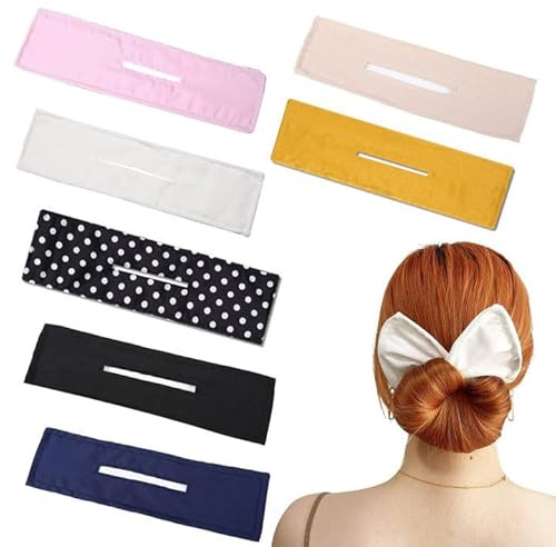 NITAIUN 7 Pezzi Fasce per Capelli Deft Bun Hair Piece Multicolore Magic Cloth Hair Clip Satin Twist Hair Bun Maker Hairstyle Bun Tool Hair Bun French Easy Bun Accessori per Capelli(Multicolore)