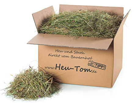 Heu-Tom ® 5kg frisches Wiesenheu 1.Schnitt direkt ab Hof Futter für Meerschweinchen Kaninchen Nager Hamster Hasen