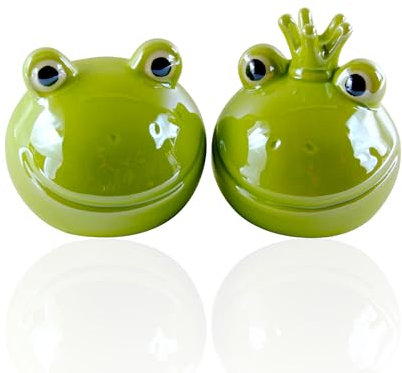 Dekofigur Fridolin Froschkopf Froschkönig DREI Farben + Größen Frühling Sommer (12cm x 10cm, 2er Set Grasgrün)