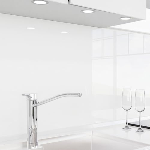 danario Crédence Adhésive pour Cuisine I Panneau Mural décoratif Autocollant | Protège Mur Cuisine | Décoration Aspect Verre | 0,80 mm | Blanc - 60cm x 280cm