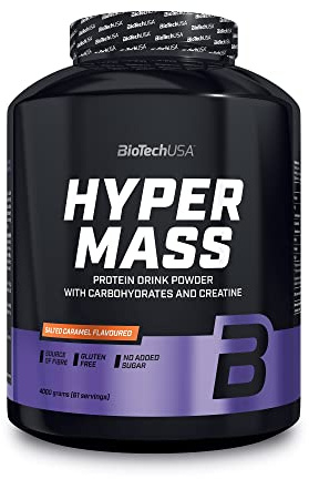 BioTechUSA Hyper Mass | Prise de masse avec mélange de glucides et de protéines | Créatine micronisée | Sans gluten, 4 kg, Caramel salé