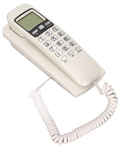 Teléfono De Pared Con Cable, Teléfono Con Cable Portátil Multifuncional Para Oficina En Casa, Teléfono Fijo KX-T777CID, Calendario, Pantalla LCD, Identificador De Llamadas, Línea Fija,(blanco)
