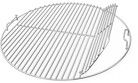 onlyfire Edelstahl Grillrost, Ø 54,5 cm, Grillrost Rund mit Griff, Grillgitter für Weber 57 cm Kugelgrill, Holzkohle Grill, Einzelne Öffnung, Gasgrill Zubehör, Schwenkgrill Grillzubehör