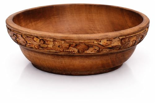 Handmade Wooden Snack Serving & Key Bowl, Decorative Countertop, 6 x 2 Inch | Perfect for chips, nuts, candy, cookies, dried fruit, coins & everyday accessories, durable, easy-clean, coffee table décor