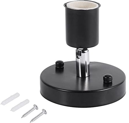 Sluffs Tischlampenhalterung,Modern Retro Industrial Style E27 Schwarz Chrom Lampenhalter,180° drehbar für Cafe Bar Schlafzimmer Wohnzimmer Esszimmer Dekoration (Schwarz)