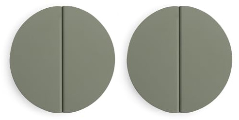 Evionlin Set mit 4 halbmondförmigen Schubladengriffen aus gebürstetem Messing mit Schrauben für Küchenschrank, Schlafzimmer, Möbeltür grün 6,3 cm