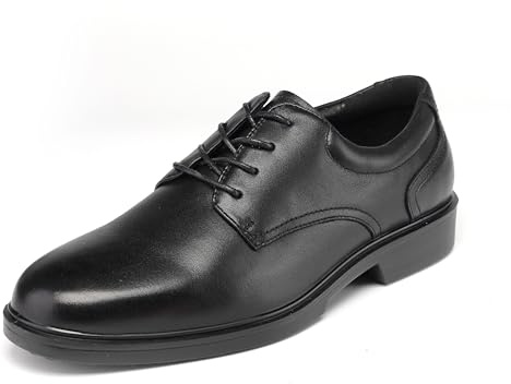 Men's Work Shoes Full Grain Leather Oxford Shoes for Men Black Dress Shoes for Men Soft Toe Leather Work Shoes (RV2103-10.5,Black)