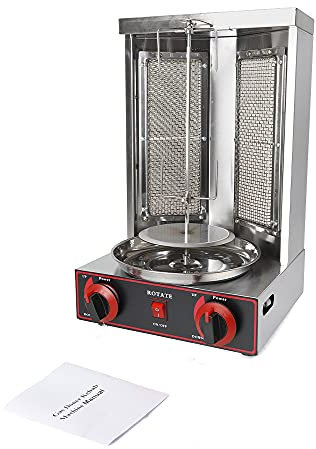 3000W Vertikal Multigrill Dönergrill Elektro Gas Vertical Shawarma Broiler Rauchloser Grill Vertikaler Grill,für Restaurants, Familienfeiern und Grillabende