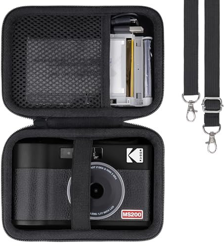 KODAK Mini Shot 2 ERA/Mini Shot 2 Retro Instant Camera and Photo Printer/Mini 2 ERA Photo Printer Hard Travel Protective Carrying Case with Shoulder Strap by Khanka,Case Only,Black
