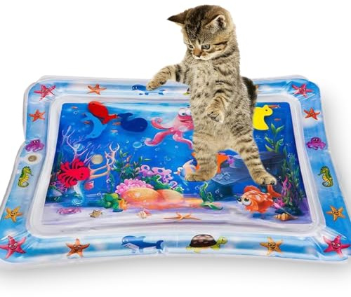 Wassermatte Katze,Wasserspielmatte Katze,Water Sensor Play Mat Cat,Wasserspielmatte Hund,Wasser Katzen Spielmatte,Katzen Wassermatte,Wasser Katzenspielzeug Katzen Wasserspielzeug (A-65*65cm)