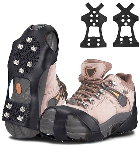 LURNODY Anti Rutsch Schuhspikes, L 40-45 Schuhe Spikes für Schuhe Winter, Antirutsch Schuhe, Geeignet für EIS Und Schnee Klettern Klettern Spaziergang Outdoor-Aktivitäten Schuhe rutschfest