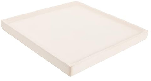 Yardenfun Ceramic Water Tray Square Thickened Plant Pot Drip Saucer for Indoor Outdoor Flower Pots