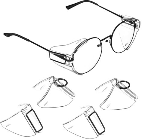 Healeved 8paires Lunettes De Avec Boucliers Latéraux Pc De Flaps Et Anti-uv Pour Yeux Installation Facile Idéales Pour Activités Extérieures Et