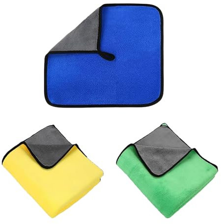PGKDYC 3PCS Car Cleaning Cloths, Car Microfibre Cloth, Car Drying Towel, Microfibre Cloth Car, Ultra Soft Scratch-Free Polishing Cloth for Motorcycles Vehicles Household Furniture Cleaning Care