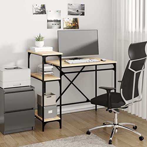 schminktisch ohne spiegel,schreibtisch klein,kleiner schreibtisch,Schreibtisch mit Regal Sonoma-Eiche 105x50x90 cm Holzwerkstoffsekretär,secretary,sekretär schreibtisch,schreibtisch klappbar,