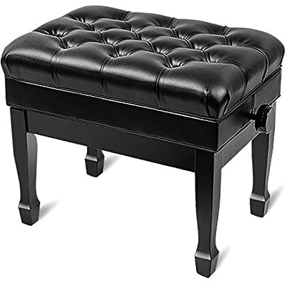 Verstellbare Klavierbank aus Leder mit hydraulischer Hebebühne und Notenfach Deluxe Einzelklavier Hocker 58 x 41 x 48 58 cm