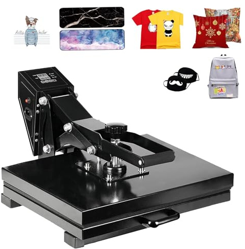 SDKEHUI 40x50cm T-Shirt Presser Heat Press Sublimation Machine, 2000W, Black Aluminum Alloy, For Canvas Bag Pillows Phonecase, Drawer Push-Pull Design