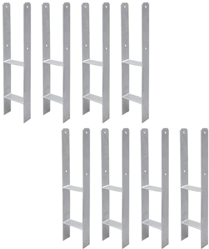 Gimisgu H-stolpankare, 8 stycken H-ankare, stolphållare, markankare för stolpar, H-stolpe för staket och växthus, stolpar, fyrkantsstolpar (101 x 600 mm)