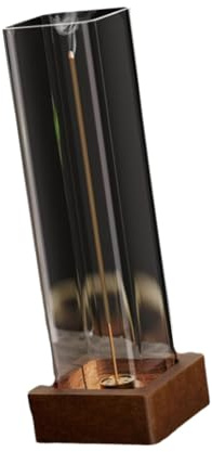 LUOFENG Porte-encens moderne pour bâton avec récupérateur de cendres en verre amovible pour méditations espace et décoration de détente à la maison