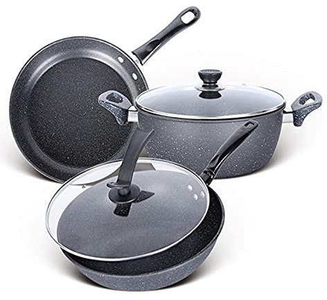 Prettiee Set di pentole Padella pentola per zuppa Padella per stufato Padella Padella Antiaderente Padella Padella per stufato pentola Set di pentole da Cucina