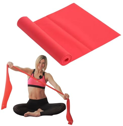 ChicHouse 1 Fascia elastica fitness, Banda elastica per allenamento della forza, Elastico per Pilates, Stretching, Yoga, Elastico di resistenza per esercizi a casa. (Rosso)