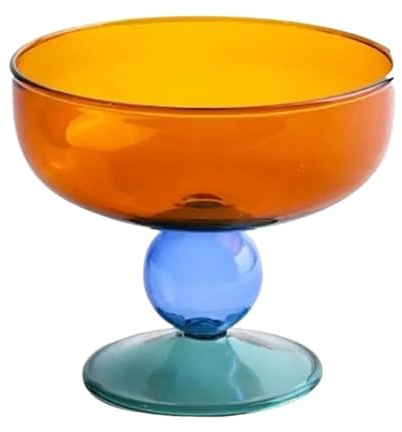 ZFIHAV Ice Cream Bowls 2pcs Fruit Bowl Kitchen Serving Bowl Nut Soup Bowl Ice Cream Bowl Glass Dessert Bowl For Kitchen(Yellow)