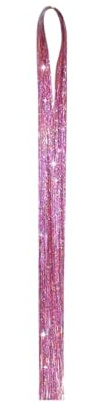 Haarverlängerung gefärbtes Haar Glitzer Extensions Set Feen Haarverlängerungs Zubehör für Frauen und Mädchen Weihnachtsparty Pferdeschwanz (Pink One Size)