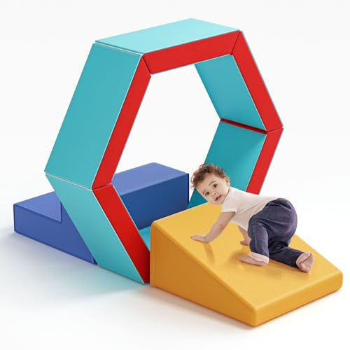 MINENICE Parcours motricité bébé, Blocs de Construction en Mousse, Blocs d'escalade Souples pour Enfants, équipement de Fitness d'intérieur pour Tout-Petits