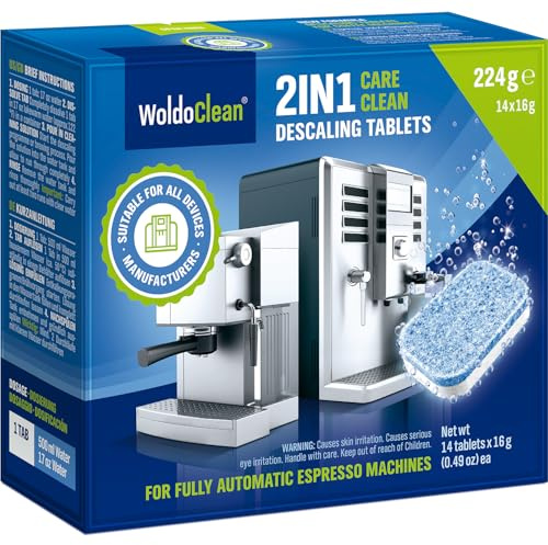 Pastiglie decalcificanti 2 in 1 per macchine da caffè - 14 pezzi compatibili con Nespresso, Delonghi, Dolce Gusto, Lavazza e molti altri