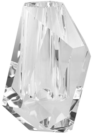 DONOUCLS Crystal Vase Home Decor 7.87 Inch, Multi-Faceted Design Vase Centerpieces Decorations for Wedding or Gift, Clear Color with Gift Box