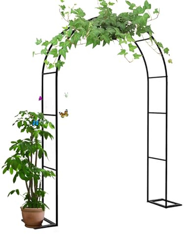 Arche de jardin en métal pour plantes grimpantes, treillis de mariage, arche de rose, tonnelle d'extérieur de 120 cm à 300 cm, tailles parfaites pour les terrasses et la décoration de jardin (180 x