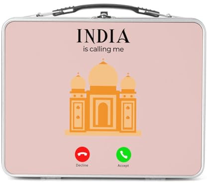Fabulous Lunch Box Métal Argenté pour Sandwich et Snack - India Is Calling Me Taj Mahal Heritage - Boîte à Goûter Aluminium Gamelle Rigide Style Rétro Imprimée en France
