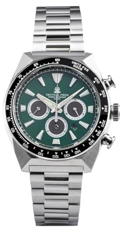 TACTICAL FROG H15 Eco-Drive Solar VS75 Chronograph 43 mm 316L Edelstahlgehäuse mit C3-Leuchtstoff 200 m Wasserdichtigkeit