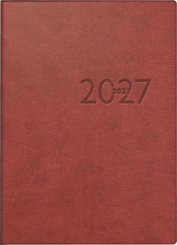 rido/idé Taschenkalender Mod. perfect/Technik I 2027 | A6, Kunstleder, bordeaux
